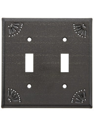 Pierced Tin Double Toggle Switch Plate